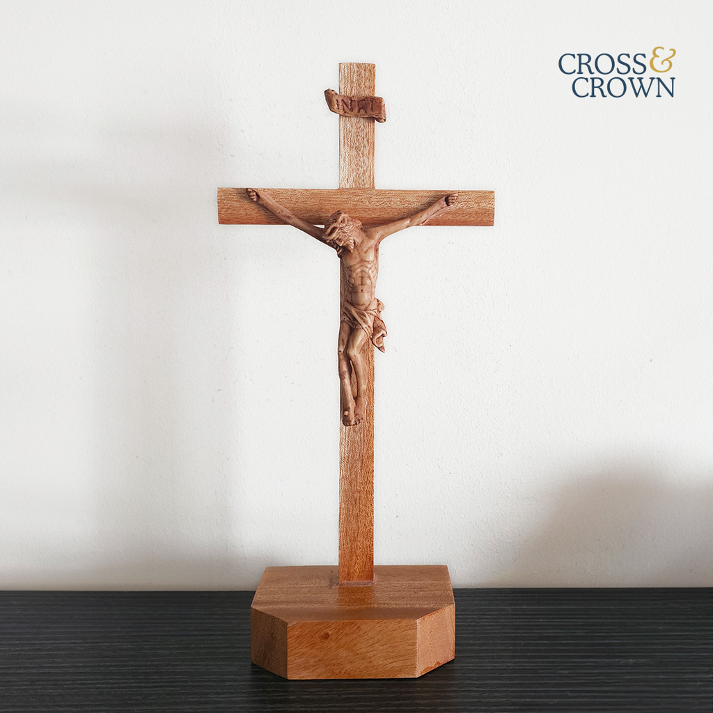 Wood Crucifix with Stand