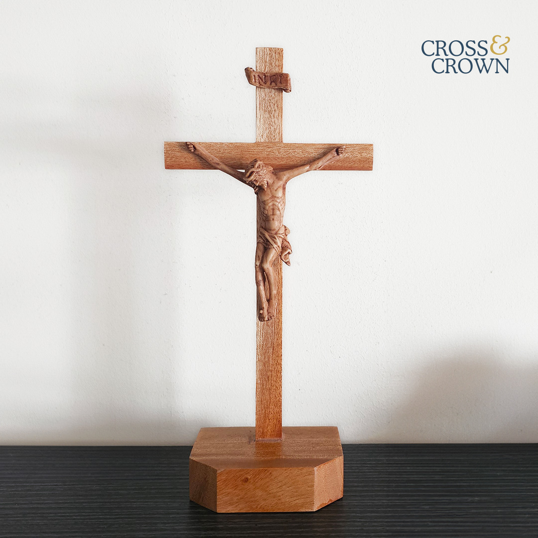 Wood Crucifix with Stand