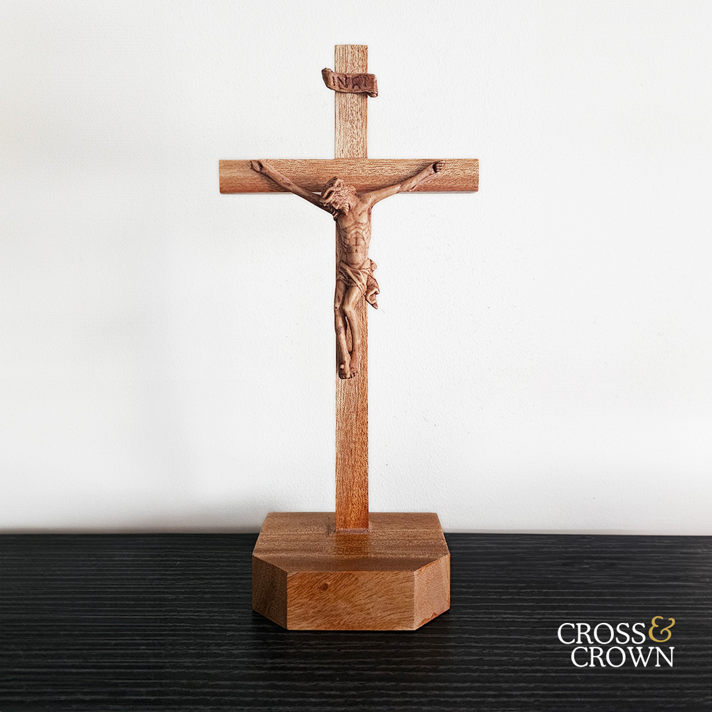 Wood Crucifix with Stand