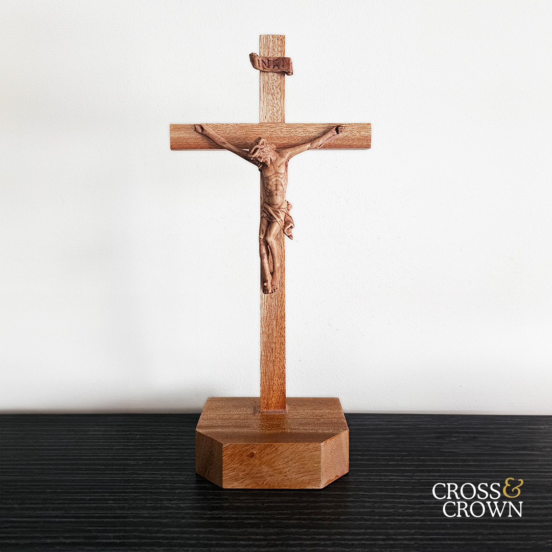 Wood Crucifix with Stand
